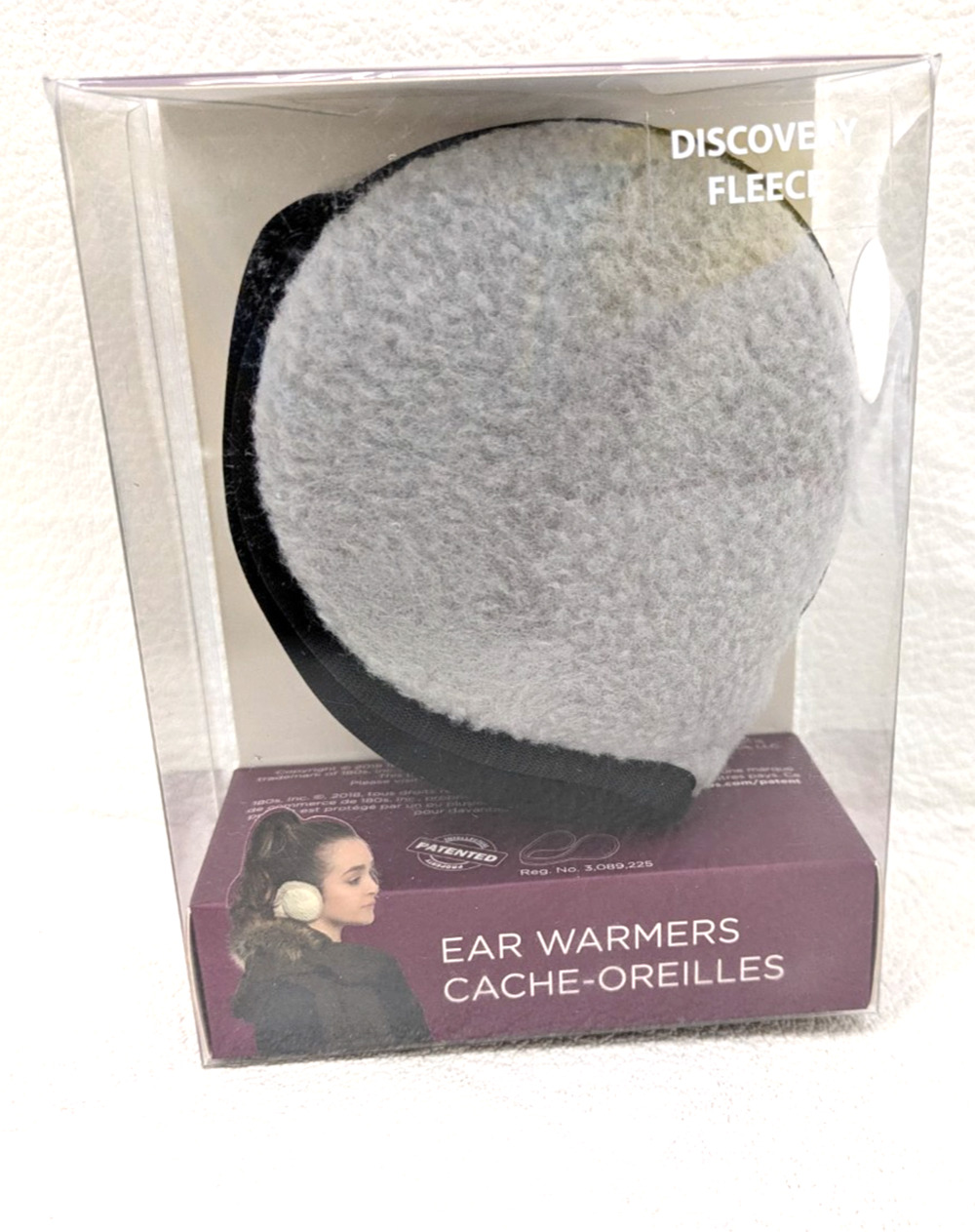 Degrees by 180s Womens Fleece Winter Behind Head Ear Warmer Gray O/S Foldable